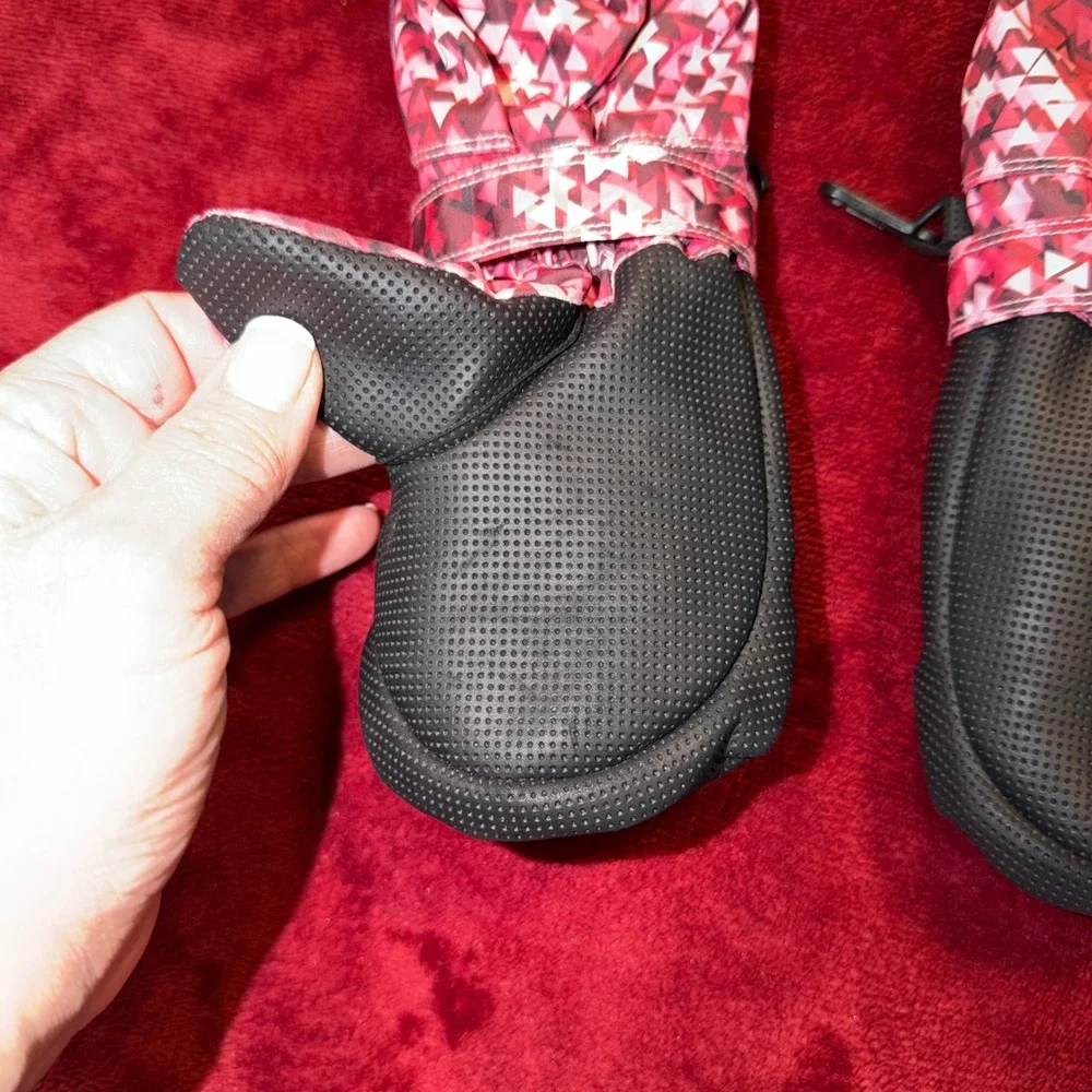 Hestra Kids Primaloft Insulated Winter Mittens‎ Pink Red Geometric Print Size 5